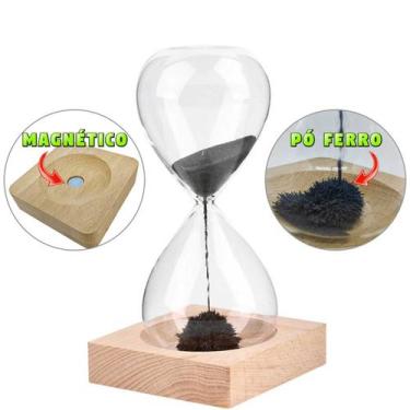 Imagem de Ampulheta Vidro Criativa Magnético Areia Metal Ferro Objeto Decorativo