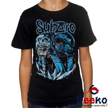 Imagem de Camiseta Infantil Mortal Kombat 100% Algodão Sub Zero Geeko Sub-Zero, 