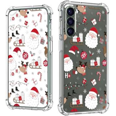 Imagem de COBATREE Capa de telefone de Natal para Samsung S23, capa transparente de Natal com Papai Noel para Samsung S23 capa protetora à prova de choque macia para Samsung S23 6,1 polegadas - Papai Noel