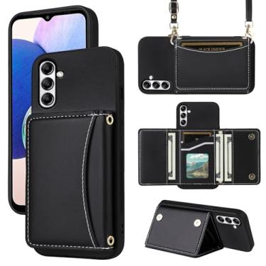 Imagem de Furiet Capa carteira para Samsung Galaxy A14/M14 5G com alça transversal de couro PU premium porta-cartão à prova de choque resistente acessórios de corpo inteiro capa fina para celular A 14 4G 14A