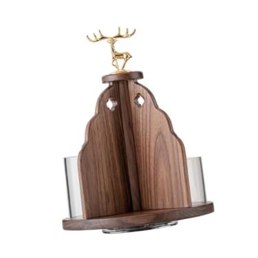 Imagem de oshhni Organizador de maquiagem vintage, bandeja de armazenamento de cosméticos, suporte de prateleira, toca-discos, conjunto de chá, acessório de