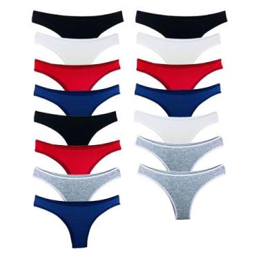 Imagem de Kit 15 Calcinhas Fio Dental Algodão Cotton Básica Lisa Lingerie - Try 