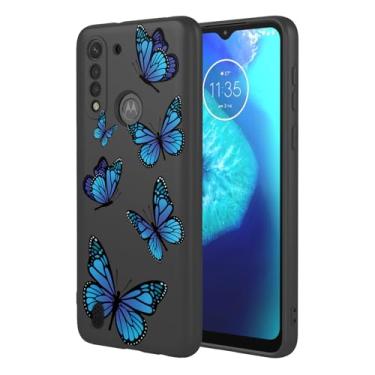 Imagem de HTXWXJC Capa de telefone para Moto G8 Power Lite/Motorola G8 Power Lite XT2055 capa à prova de choque flexível bumper TPU capa macia padrão borboleta capa de telefone para Motorola Moto G8 Power Lite