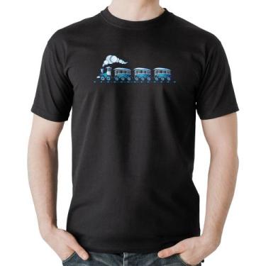Imagem de Camiseta Algodão Trenzinho Brinquedo - Foca na Moda, Preto, M