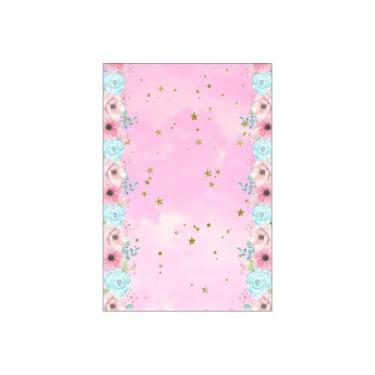 Imagem de Painel De Festa Vertical 1,50 x 2,20 - Unicórnio Flores E Estrelas 010