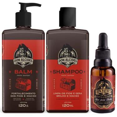 Imagem de Kit Balm + Shampoo + Óleo Barba Negra Amadeirado Don Alcides
