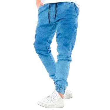 Imagem de calça jogger jeans masculina premium - clickstore1, Azul, P