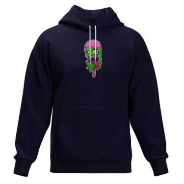 Imagem de Moletom Estampado Com Capuz Blusa de Frio Fechada Bolso Canguru - Rela