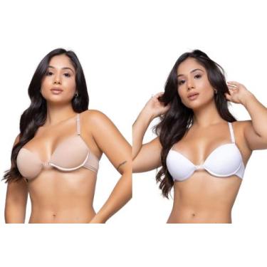 Imagem de Kit 2 Sutiã De Bojo Nadador Liso Abertura Frontal Com Alças Reguláveis