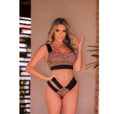 Imagem de  Biquíni Neon Bloco De Cores Elegance Neon Duas Tiras Moda Praia - M &