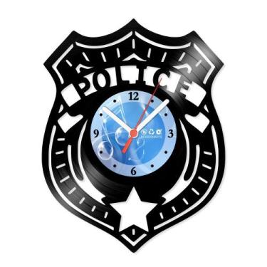 Imagem de Relógio De Parede Disco Vinil Profissões - Police - VPR-007 - Modernar