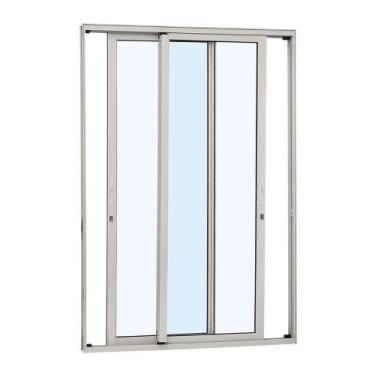 Imagem de Porta de Correr em Alumínio 216 x 160 x 9,2 cm 2 Folhas Moveis Vidro I