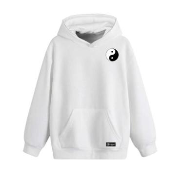 Imagem de Blusão Moletom Canguru Yin Yang Infantil Personalizado com Capuz e Bol