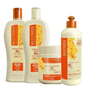 Imagem de Kit Mel Bio Extratus Shampoo Condic Máscara Finalizador 500g