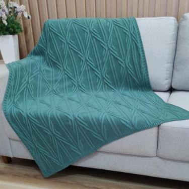 Imagem de Manta Sofa Trico Decorativa 150x90cm Usufruto Tricot c2, MENTA