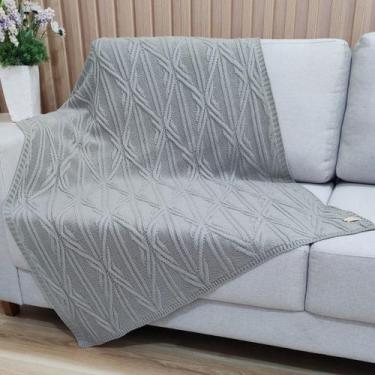 Imagem de Manta Sofa Trico Decorativa 150x90cm Usufruto Tricot c2, GRAFITE