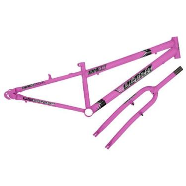 Imagem de Quadro Aro 26 Ultra Bikes em Aço Carbono com Garfo Rebaixado, Rosa, Ar