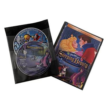 Imagem de Capas CPP transparentes de 2 discos não tecidas e livreto de DVD - Mantenha seus discos seguros e organizados (preto) (pacote com 50)