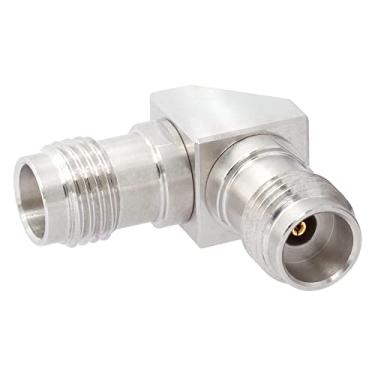 Imagem de withwave Adaptador de micro-ondas fêmea de precisão de 2,4 mm para fêmea de 2,4 mm (ângulo direito), CC para 50 GHz, 50 Ohm, corpo de aço inoxidável