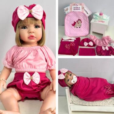 Imagem de Boneca Bebê Realista Enxoval Completo e Acessórios