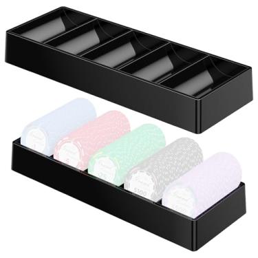 Imagem de Cosmos 2 peças suporte de fichas de pôquer acrílico bandeja de fichas de pôquer rack de armazenamento de fichas para armazenar 100 fichas, bandeja de fichas de negociante de mesa de pôquer para clube