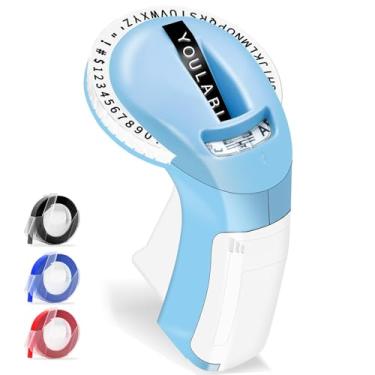 Imagem de Etiquetadora em Relevo com 3 Fitas, Etiquetadora, Rotuladora com 48 Caracteres (Letras, Números, Símbolos), Rotuladora de Etiquetas Puramente Mecânicas, Rotulador, Etiquetador Portátil