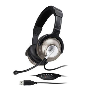 Imagem de jWIN Fones de ouvido estéreo para PC/jogos JBM55 com microfone e controle de volume digital/USB