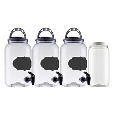 Imagem de Kit Lavanderia 3 Dispenser 3,6l Amaciante E Produto de Limpeza + Pote Porta Sabão 2,7l (Preto)