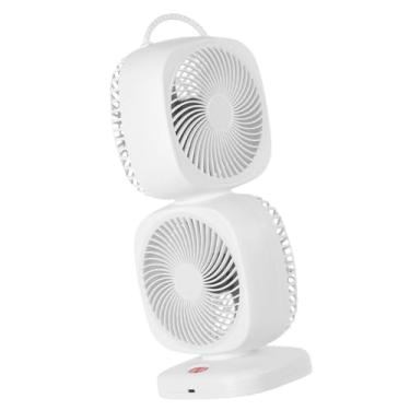 Imagem de Wswqop Ventilador giratório de camada dupla recarregável ventilador de mesa portátil para quarto, Branco