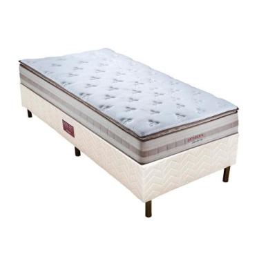 Imagem de Conjunto colchão cama box bege fit solteiro splendor top orthocrin 88x