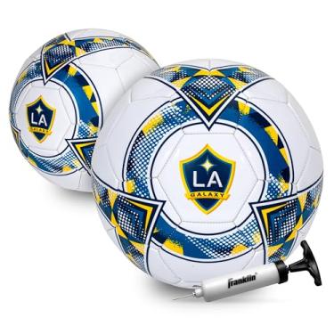Imagem de Bola de futebol Franklin Sport MLS Los Angeles Galaxy - Bola de futebol tamanho 5 oficial - Tamanho regulamentado + bola de futebol com peso para crianças + adultos - Bola de futebol para meninos +