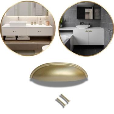 Imagem de Kit 2 Puxador Concha p/Armário Porta Gaveta Armário 6,4mm - Compras Fá