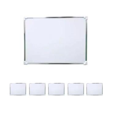 Imagem de 5un Quadro branco lousa escolar escritório 30x20 c/ moldura - Rio Tiju