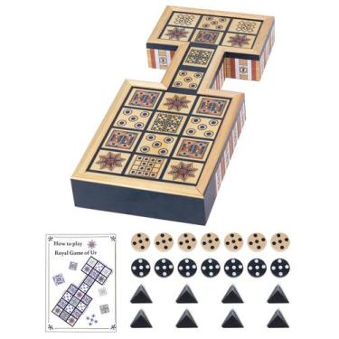 Imagem de Jogo de mesa Wooden Royal Game of UR Ancient Strategy - WodGod