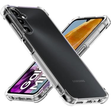 Imagem de USTIYA Capa para Samsung Galalxy M15 5G TPU transparente quatro cantos capa de proteção de grau militar transparente macia