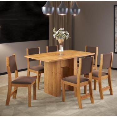 Imagem de Conjunto de Jantar Mesa Retangular Piemonte com 6 Cadeiras Sol - Viero