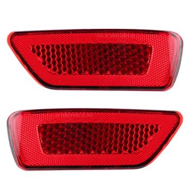 Imagem de MUNEFE 2PCS Lâmpada de luz refletor traseira do para -choque, refletores de acabamento traseiro esquerdo para o para -choques para o Journey AVP Crew Crossroad GT (Vermelho)