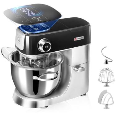 Imagem de Batedeira 3 em 1, 5L com 11 Velocidades, Display LED e Acessórios, 110V 500W, HAUSWIRT, Preta