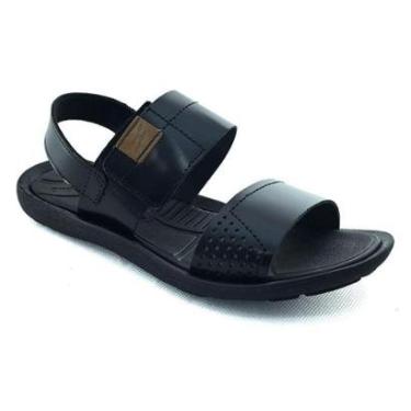 Imagem de Sandália Itapuã Flats Couro Preto e Âmbar Masculino ITAPUA-Masculino