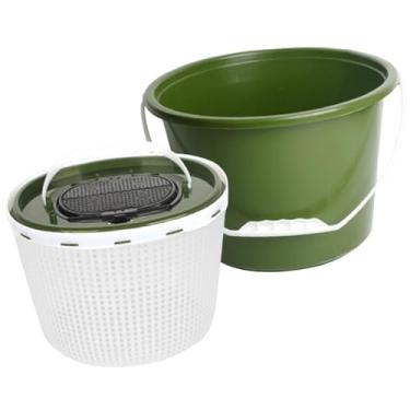 Imagem de oshhni Bacia de recipiente de recipiente de pesca de gelo Caixa de peixe respirável LIVE CARRELLO para CAMPAME, Rodada 10l