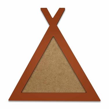 Imagem de Moldura Em Forma De Cabana Para Amigurumi Em Mdf Colorido Cor:TERRACOTA;Tamanho:20,5x23,7 cm