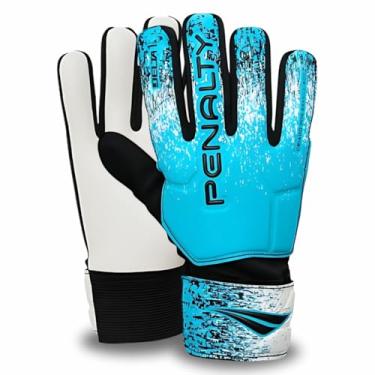 Imagem de Luva Futebol Penalty Delta 1 Corte Negativo Campo Grama Society Resistente Tamanho Adulto Juvenil (Azul-Branco, 9)