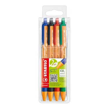 Imagem de Caneta Esferográfica 0.5mm STABILO Pointball, Estojo com 4 unidades, Cores sortidas