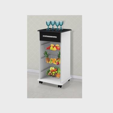 Imagem de Fruteira Grécia Branco C/Preto Mármorizado – Passe Bem Móveis