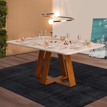 Imagem de Mesa De Jantar Retangular 6 Lugares Freijó Off White Kiara Dj Móveis