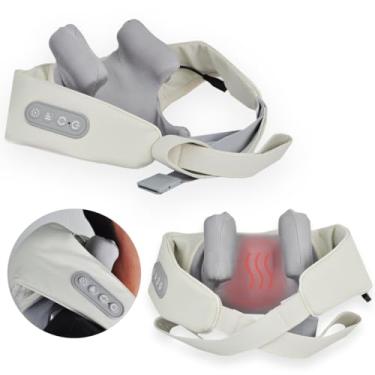 Imagem de Massageador de Pescoço com Compressão para Alívio de Dor, Bege, Bivolt 110V/220V