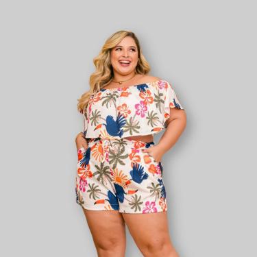 Imagem de Conjunto Plus Size Cropped Ciganinha + Short 0627