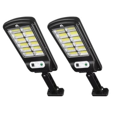 Imagem de Luminária Solar Goldensky Led 128 Cob Parede Poste Refletore resistente àgua Sensor presença com Controle Remoto 3 funções (Kit com 2 unidades)