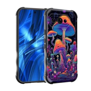 Imagem de EFGWSDER Capa para Pixel 9a, [camada dupla] [proteção contra quedas de grau militar de 3,5 m] Capa resistente à prova de choque para Google Pixel 9a de 6,3 polegadas 2025, Magic Mushrooms