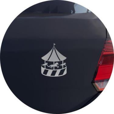 Imagem de Adesivo de Carro Carrossel com Cavalos Infantil - Cor Prata - Melhor A